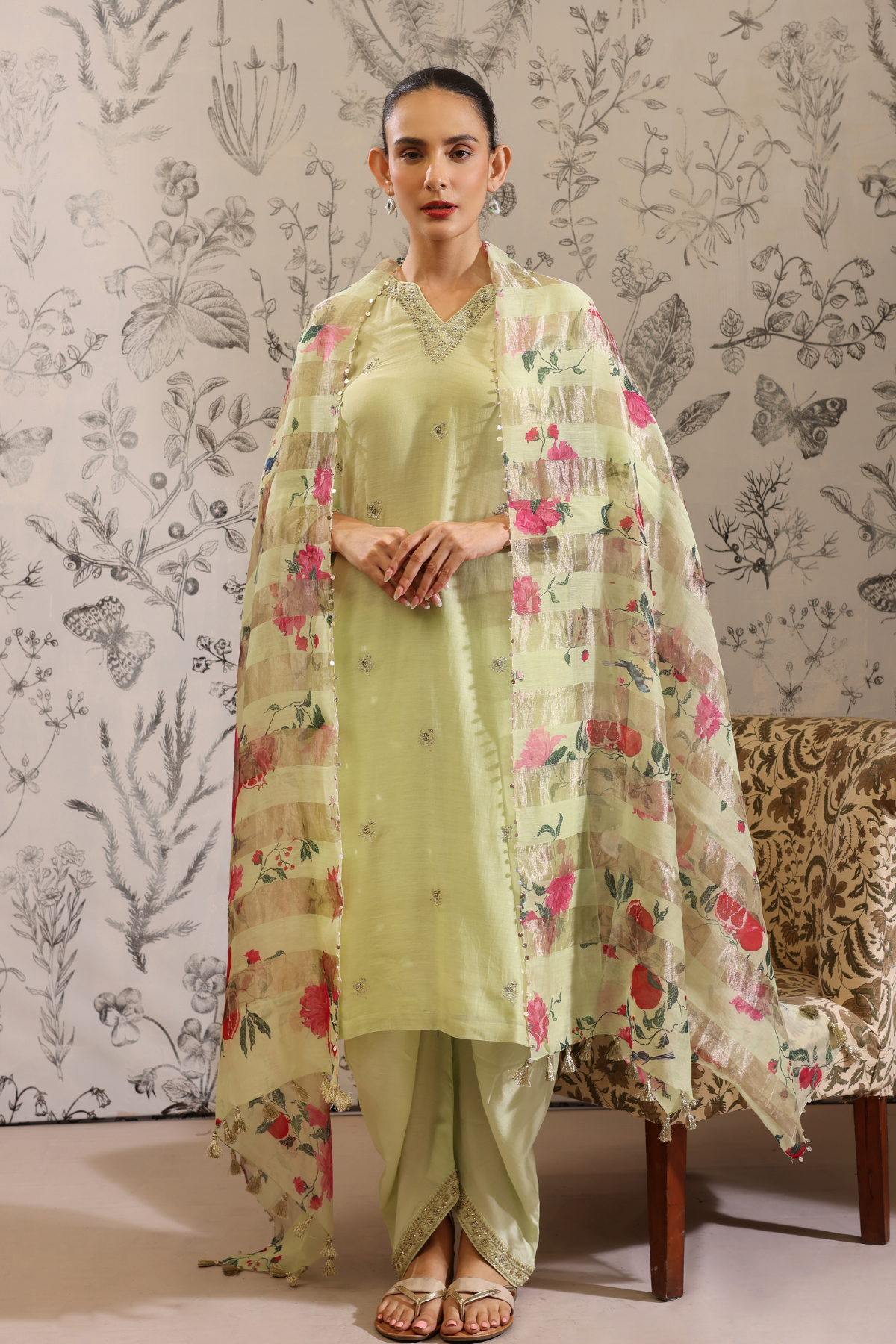Anaar - Kurta Set- Green