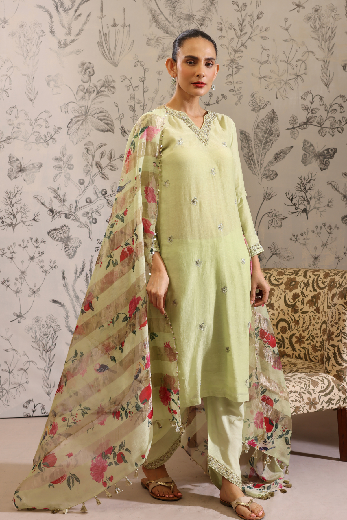 Anaar - Kurta Set- Green