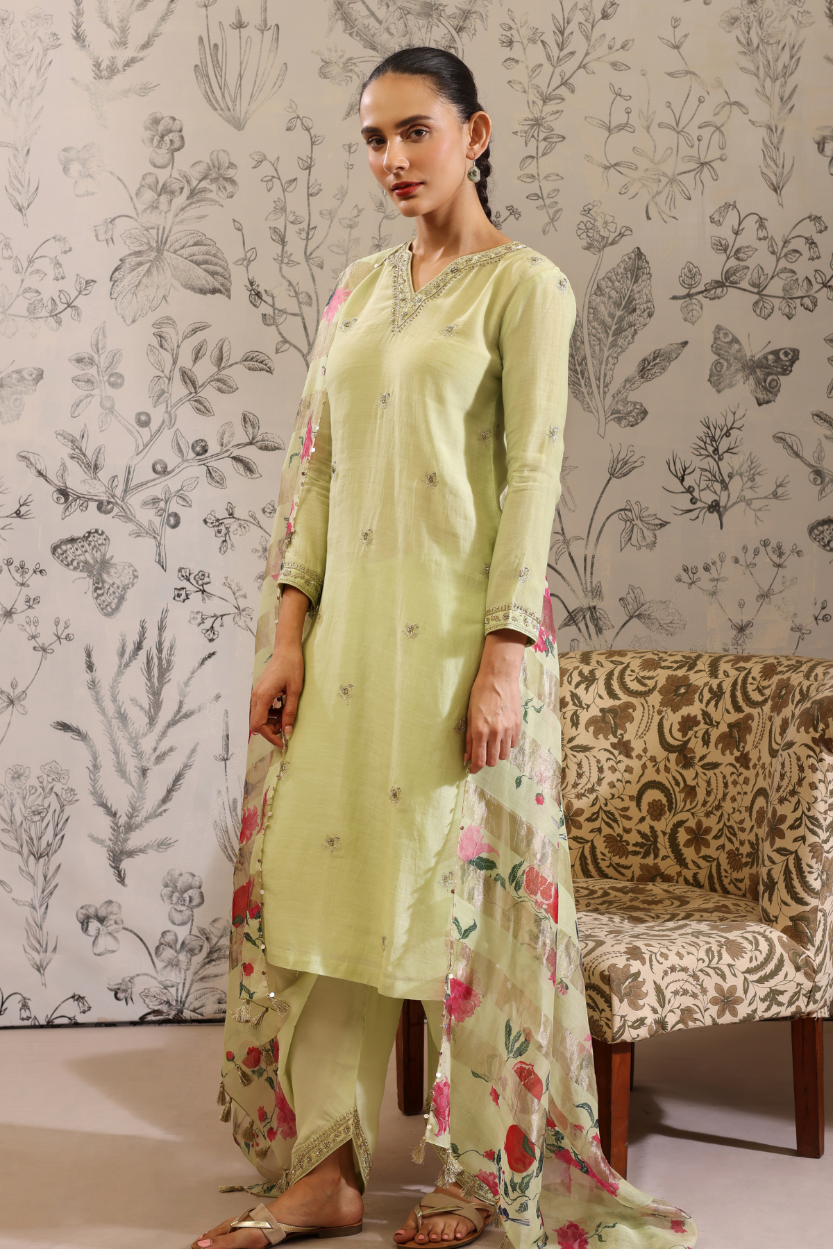 Anaar - Kurta Set- Green