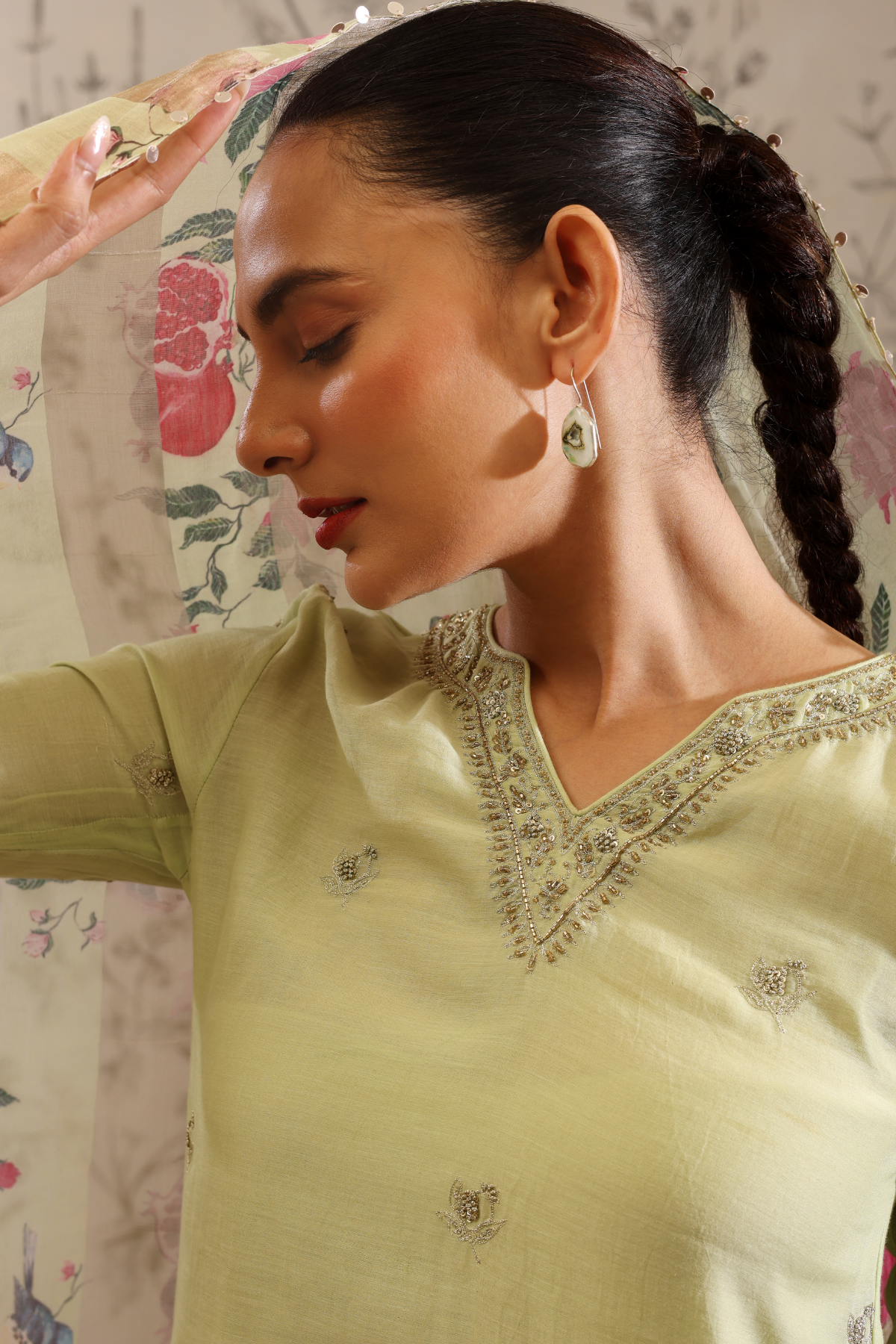 Anaar - Kurta Set- Green