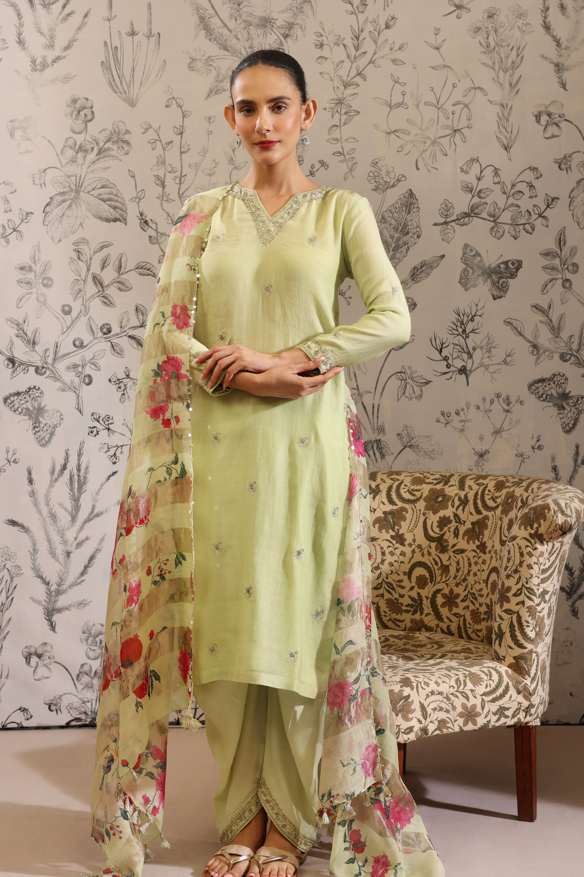 Anaar - Kurta Set- Green