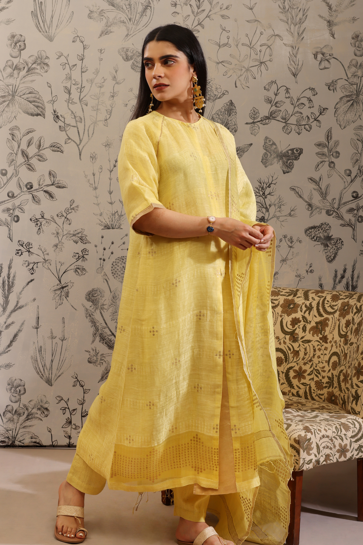 Piyusa - Kurta Set- Yellow