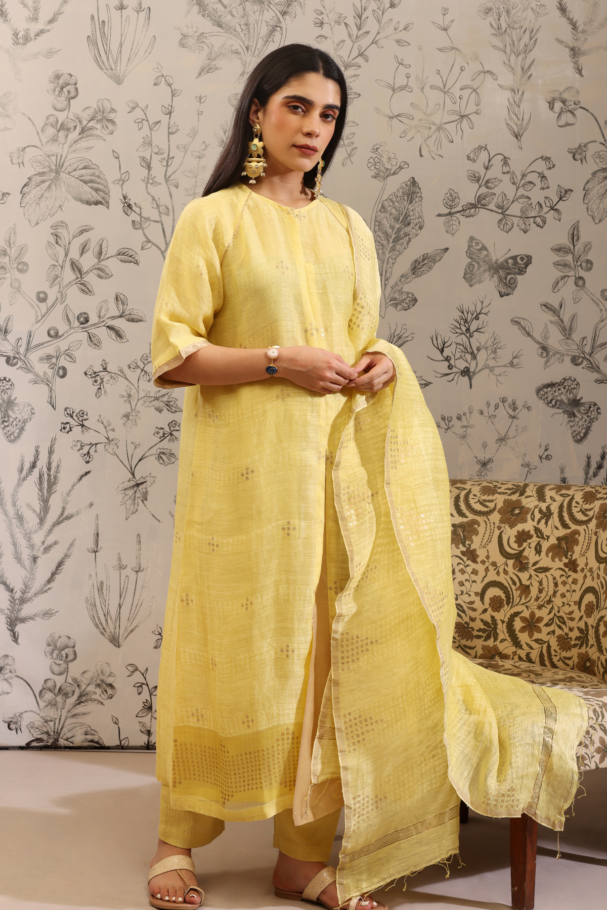 Piyusa - Kurta Set- Yellow