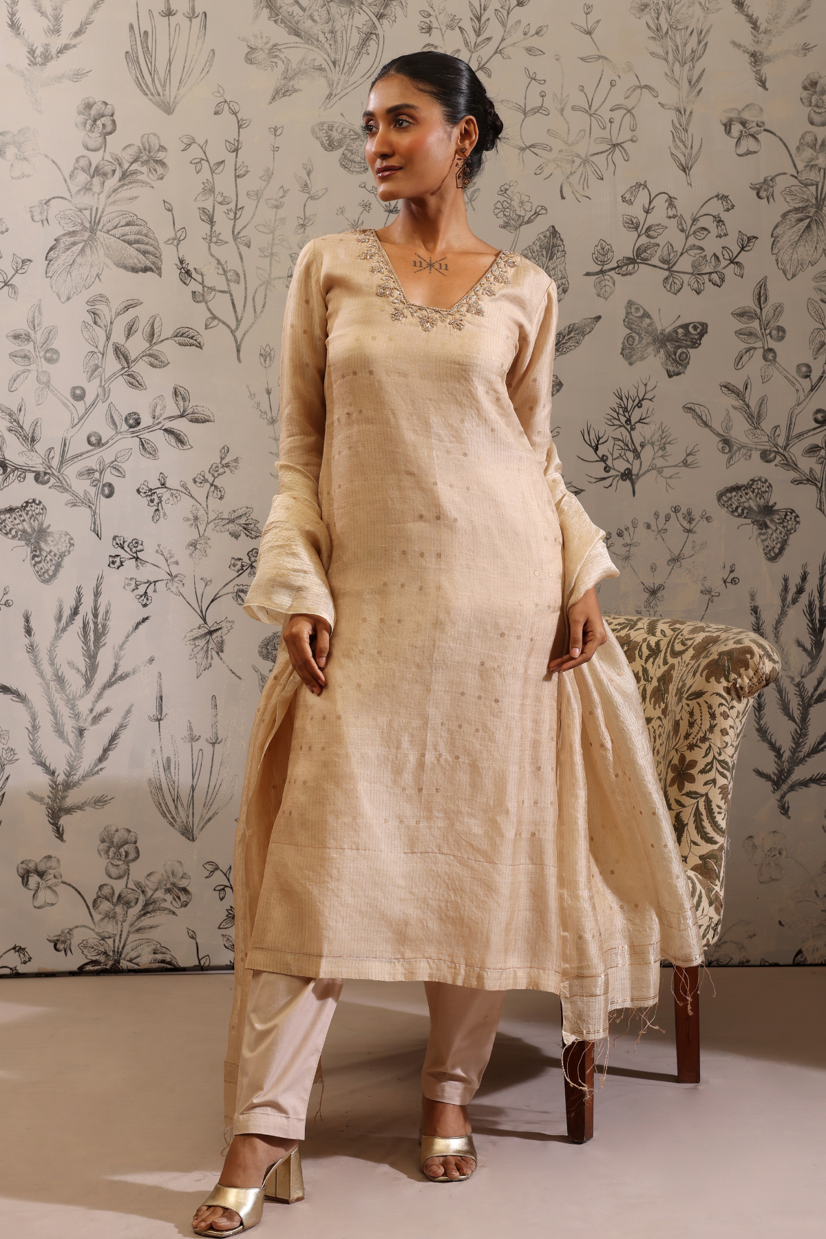 Padmini - Kurta Set- Beige