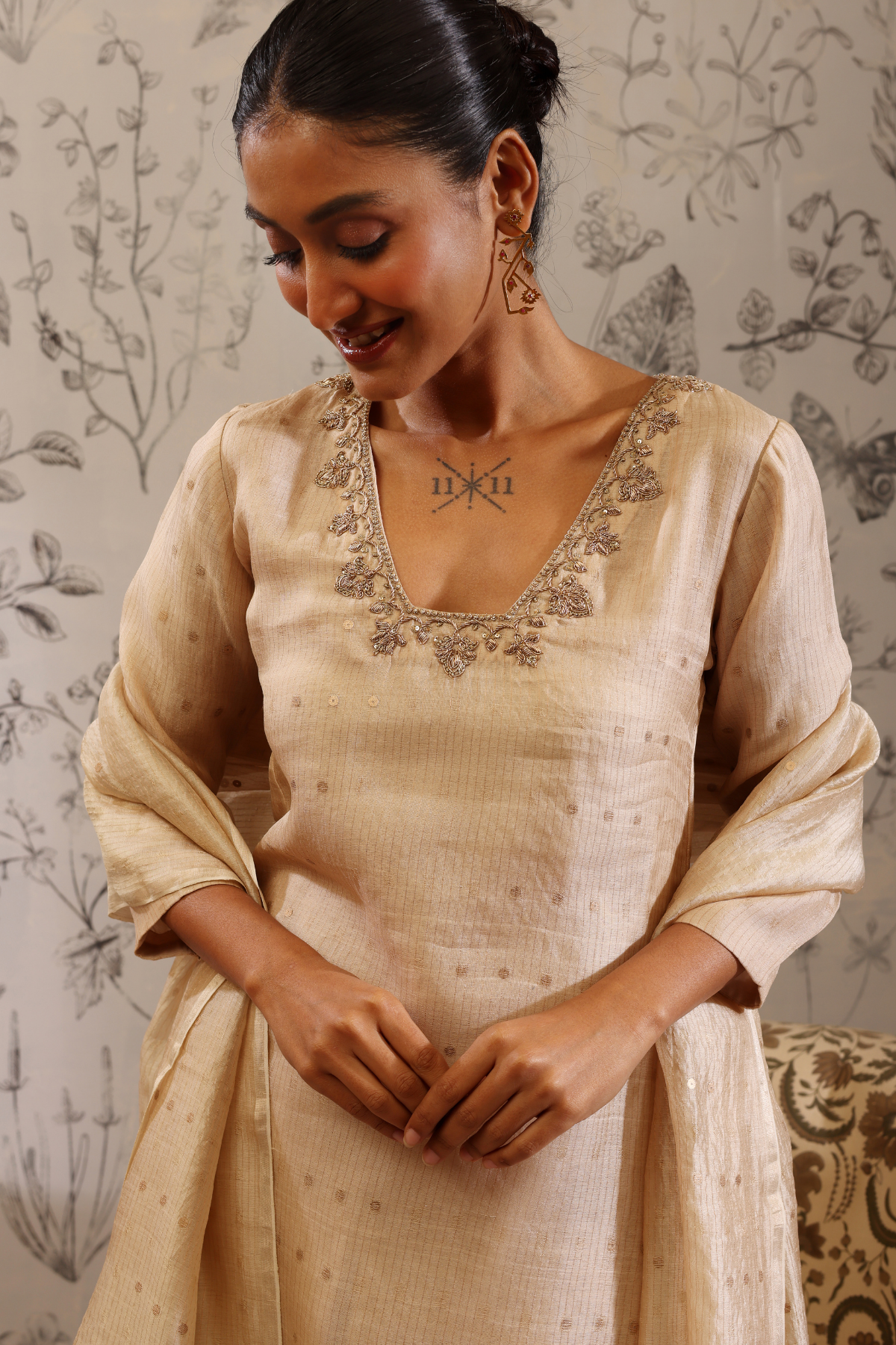 Padmini - Kurta Set- Beige