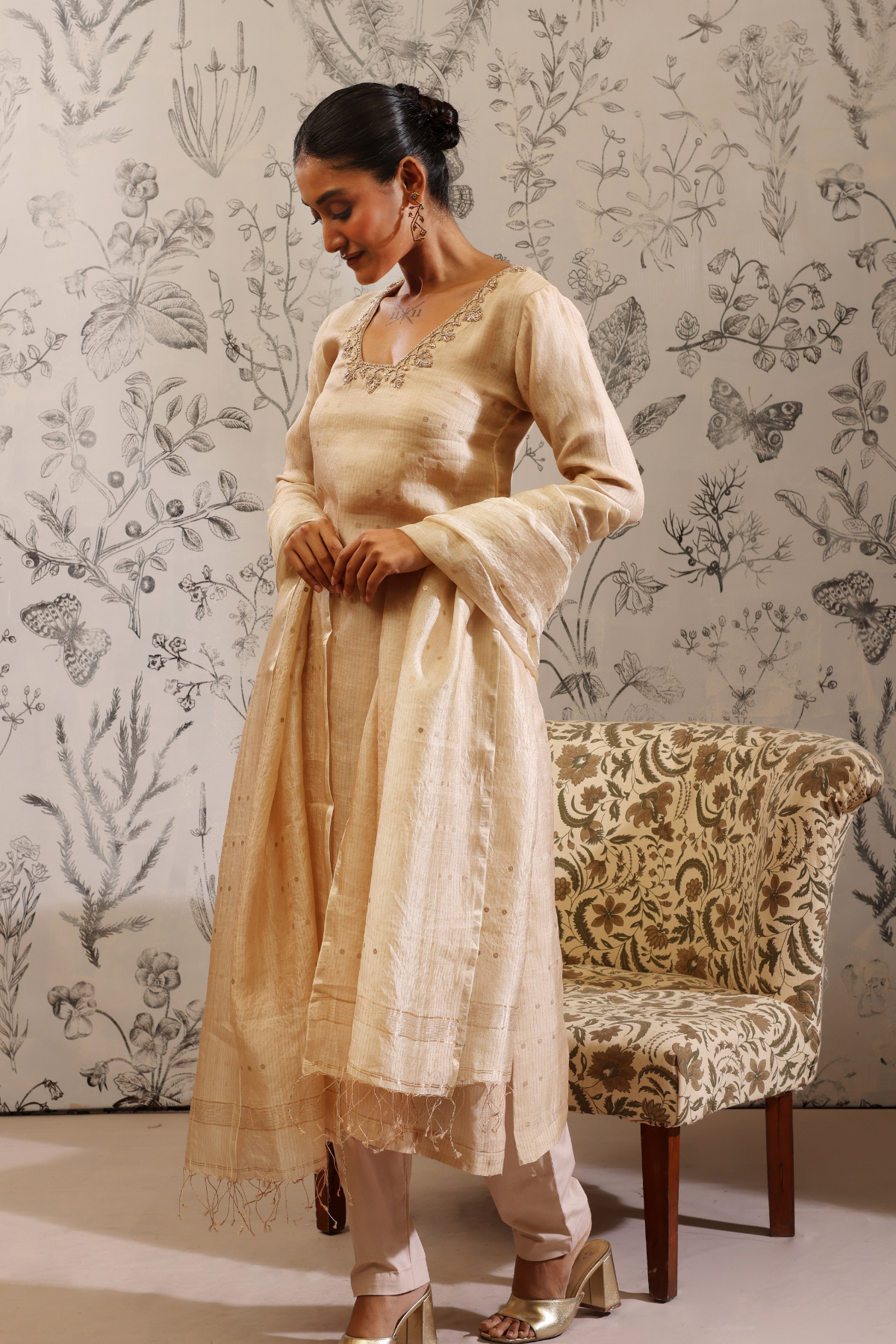 Padmini - Kurta Set- Beige