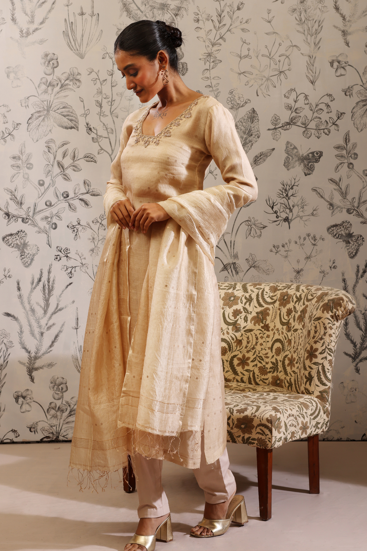 Padmini - Kurta Set- Beige