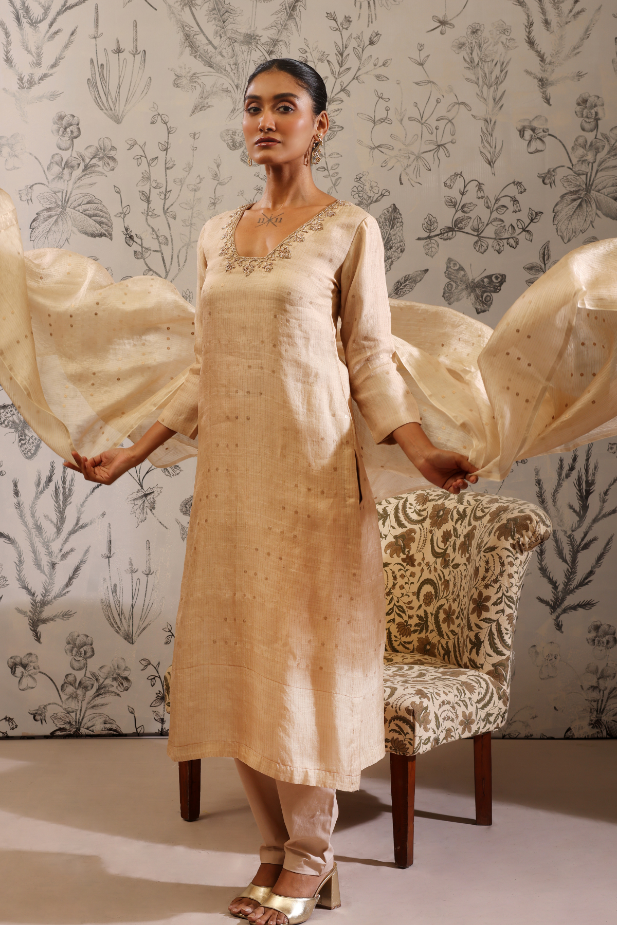 Padmini - Kurta Set- Beige