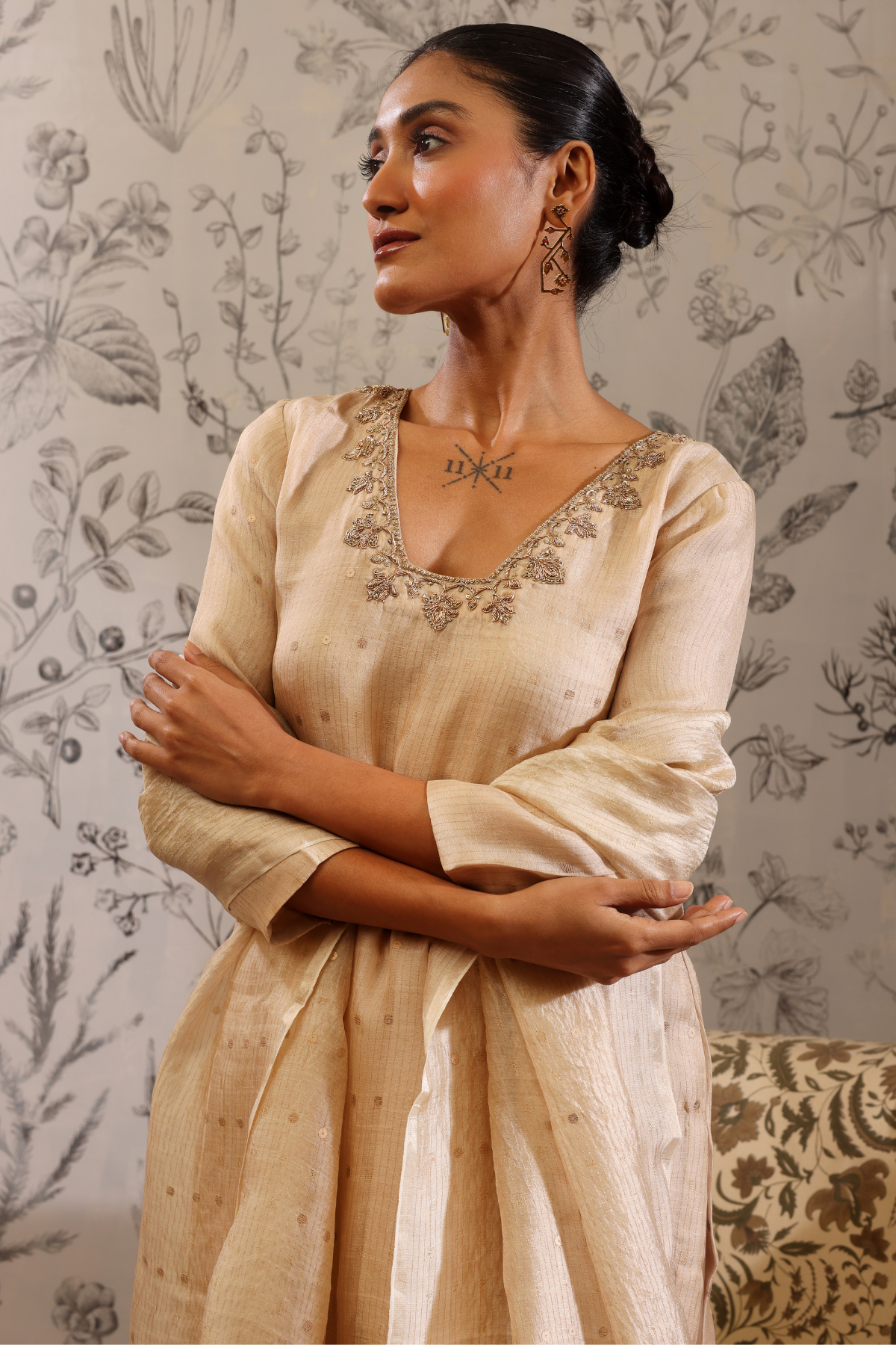 Padmini - Kurta Set- Beige