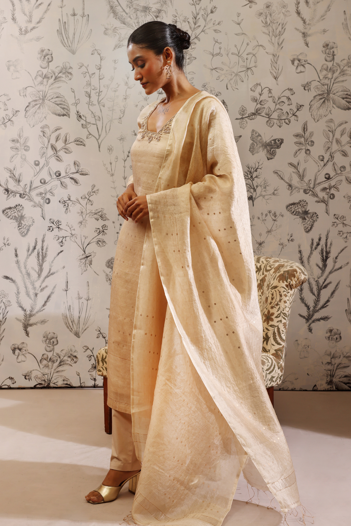 Padmini - Kurta Set- Beige