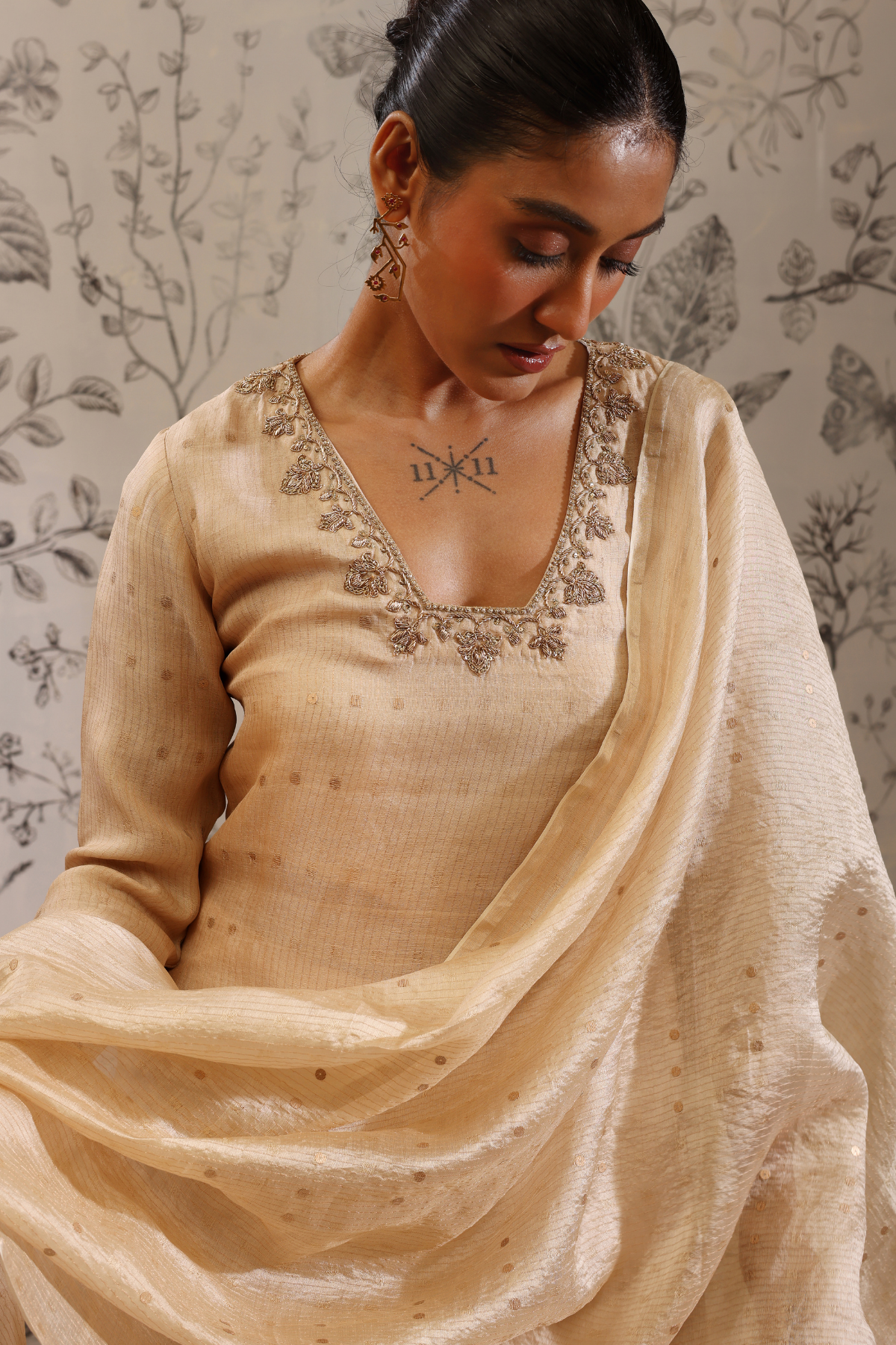 Padmini - Kurta Set- Beige