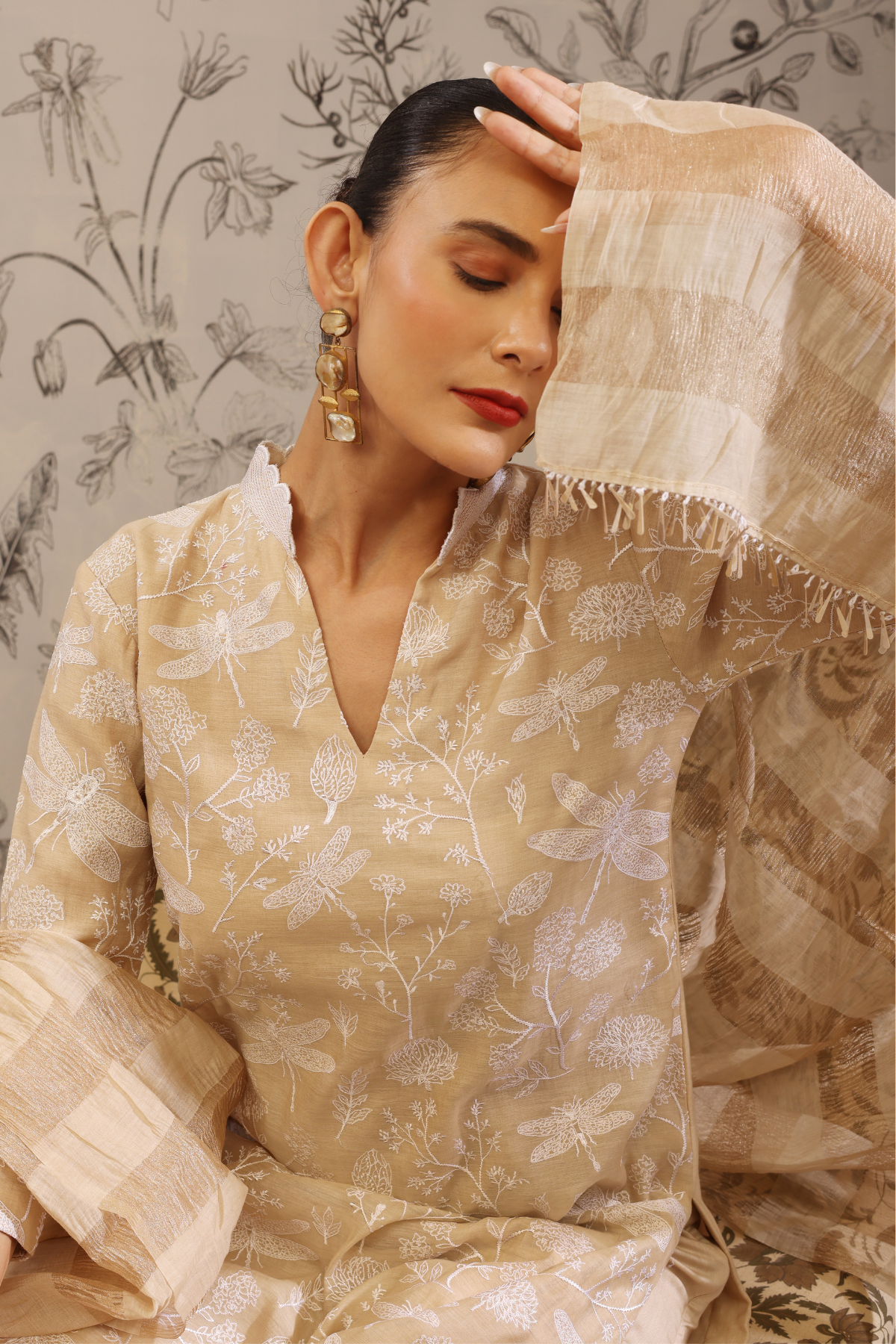 Gulma - Kurta Set- Beige