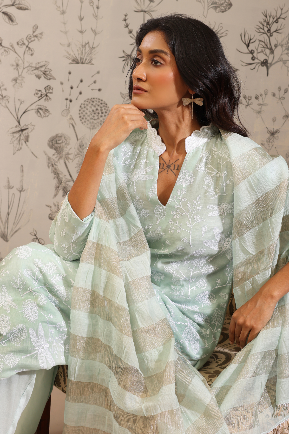 Gulma - Kurta Set- Blue
