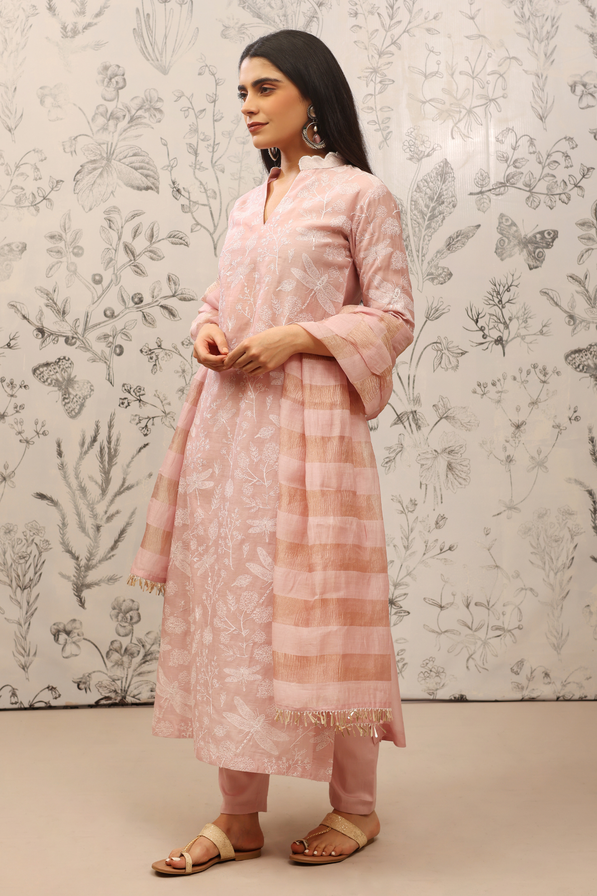 Gulma - Kurta Set- Pink