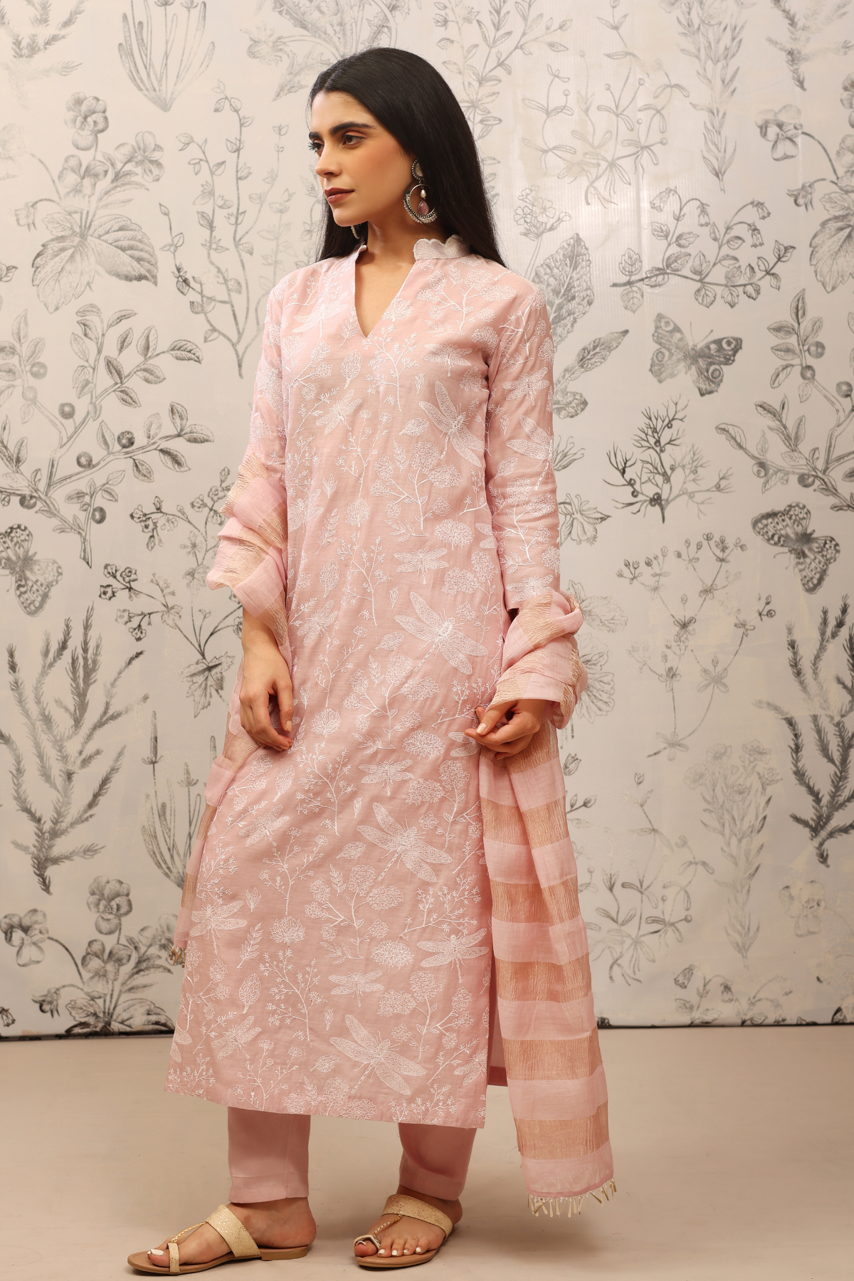 Gulma - Kurta Set- Pink
