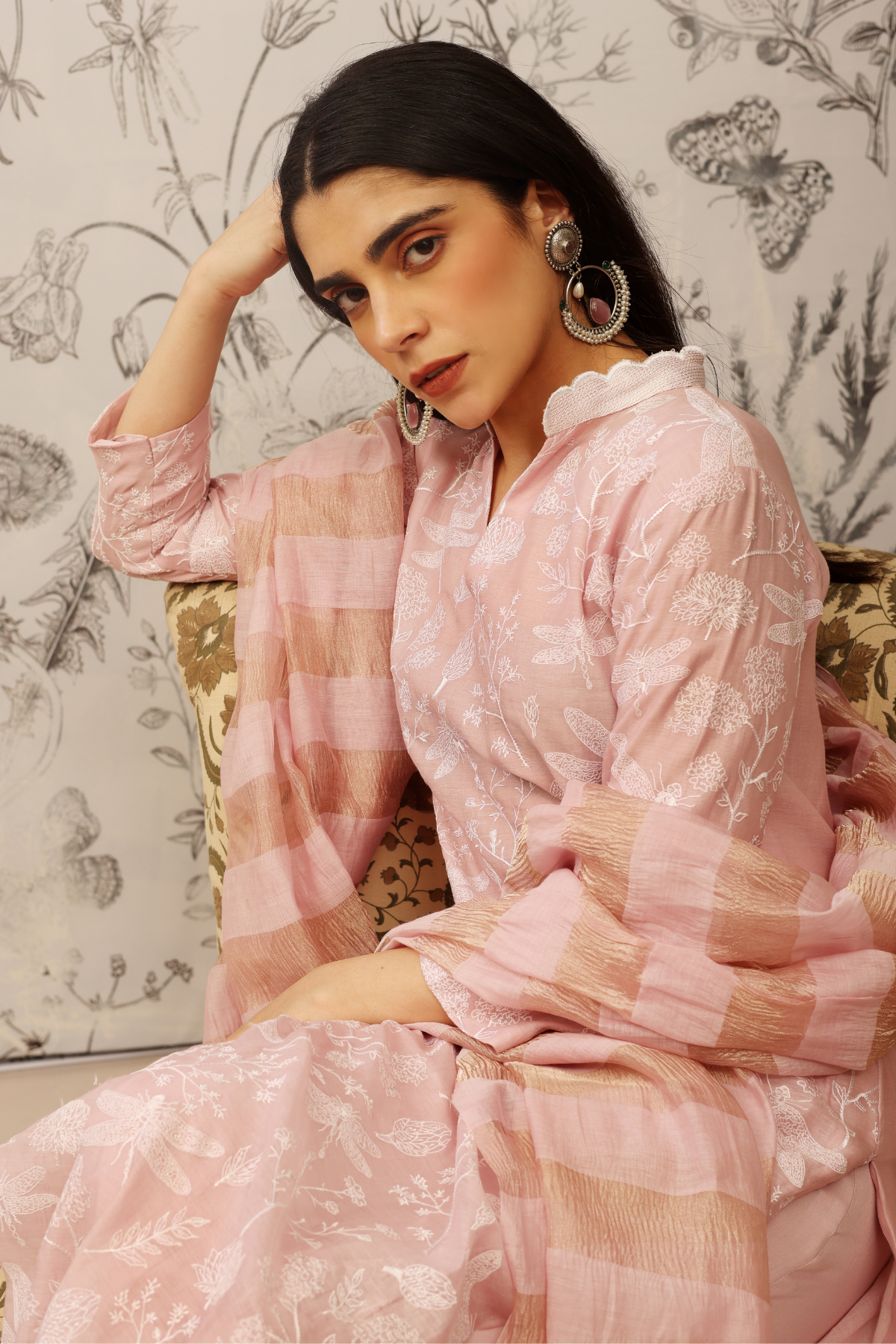Gulma - Kurta Set- Pink