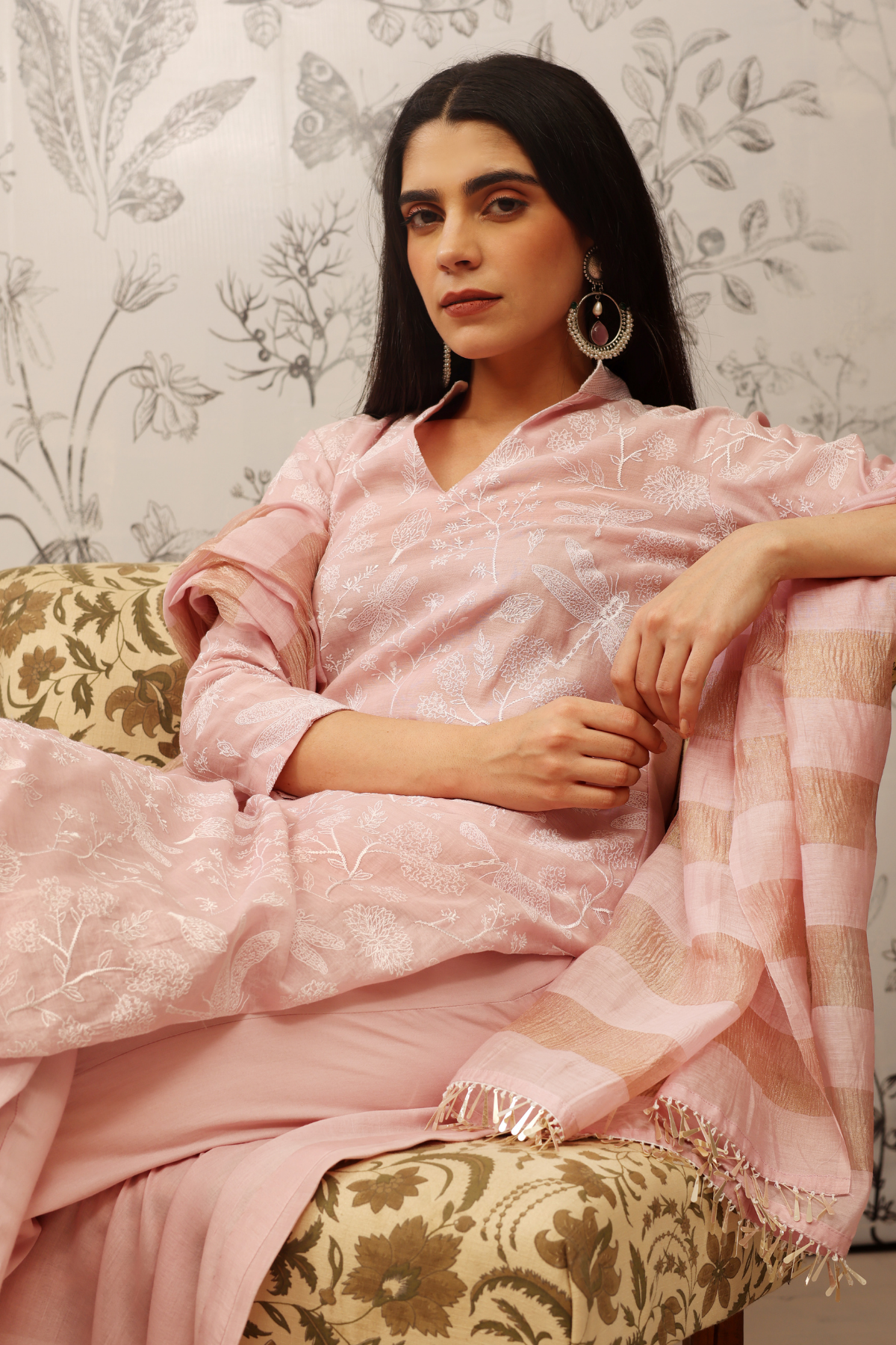 Gulma - Kurta Set- Pink