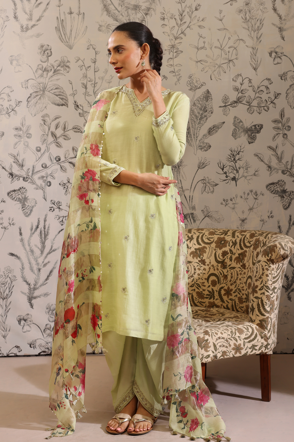 Anaar - Kurta Set- Green