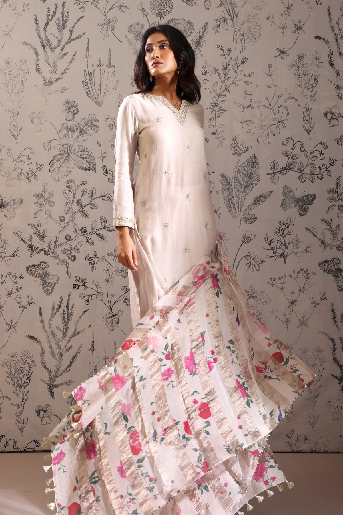 Anaar - Kurta Set- White