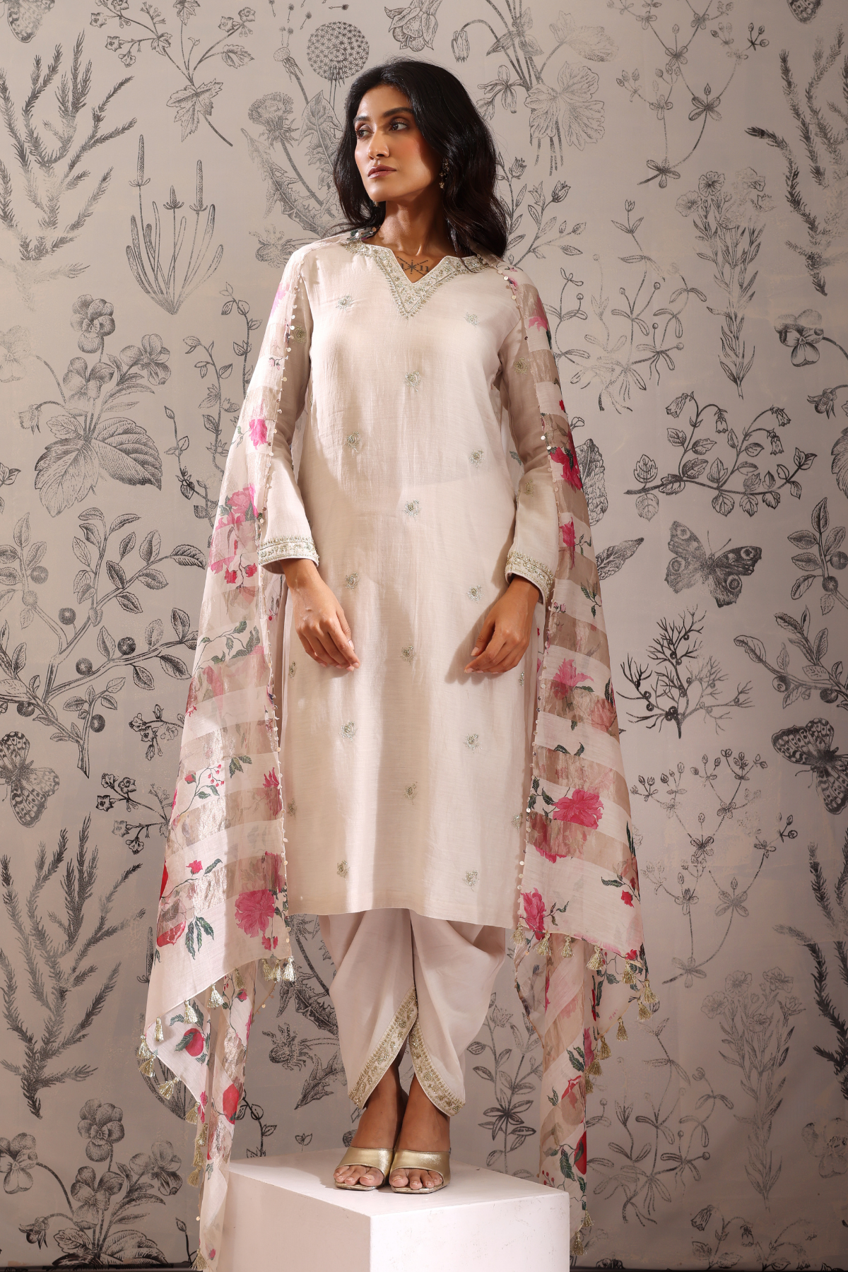 Anaar - Kurta Set- White