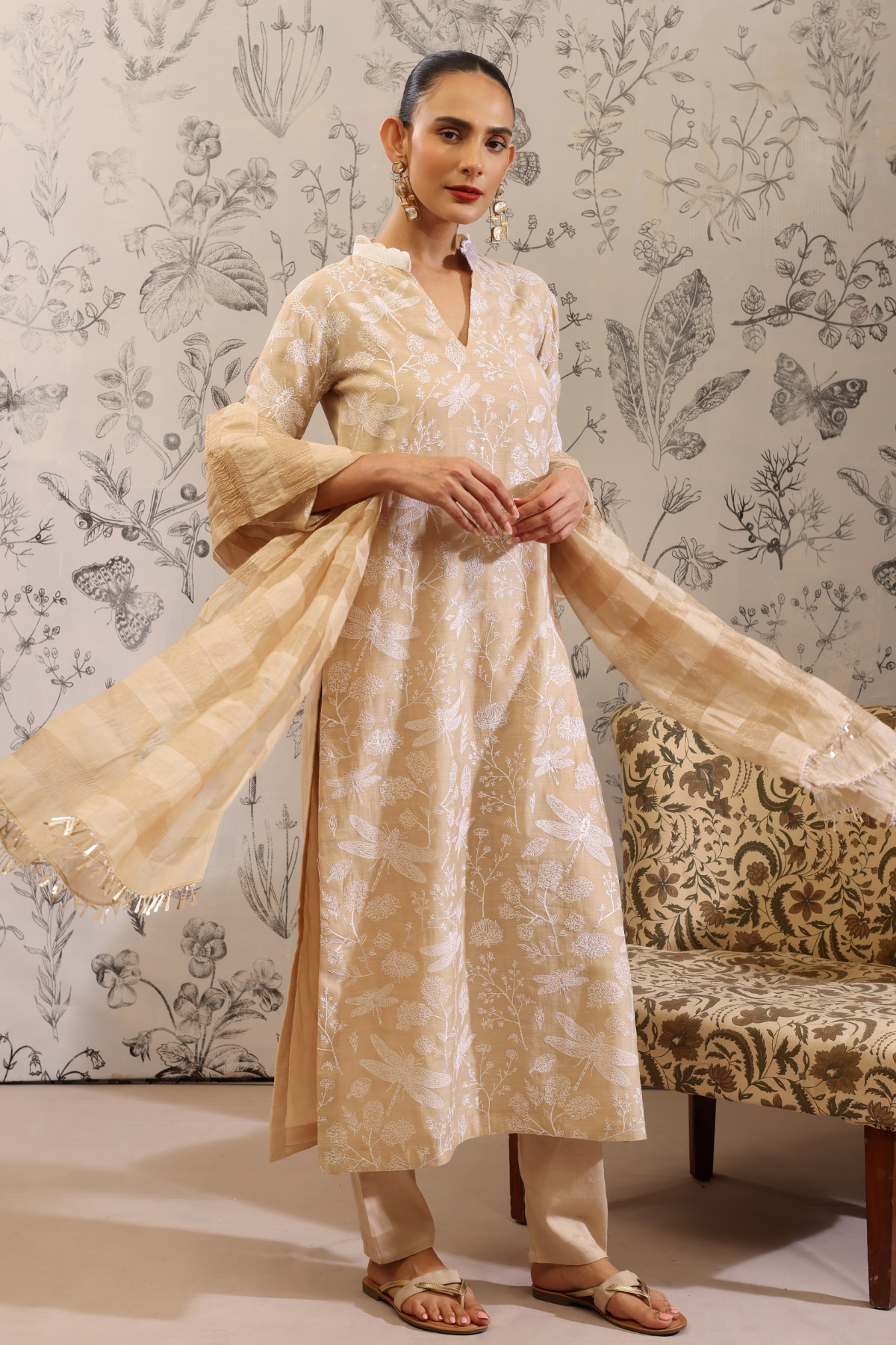 Gulma - Kurta Set- Beige