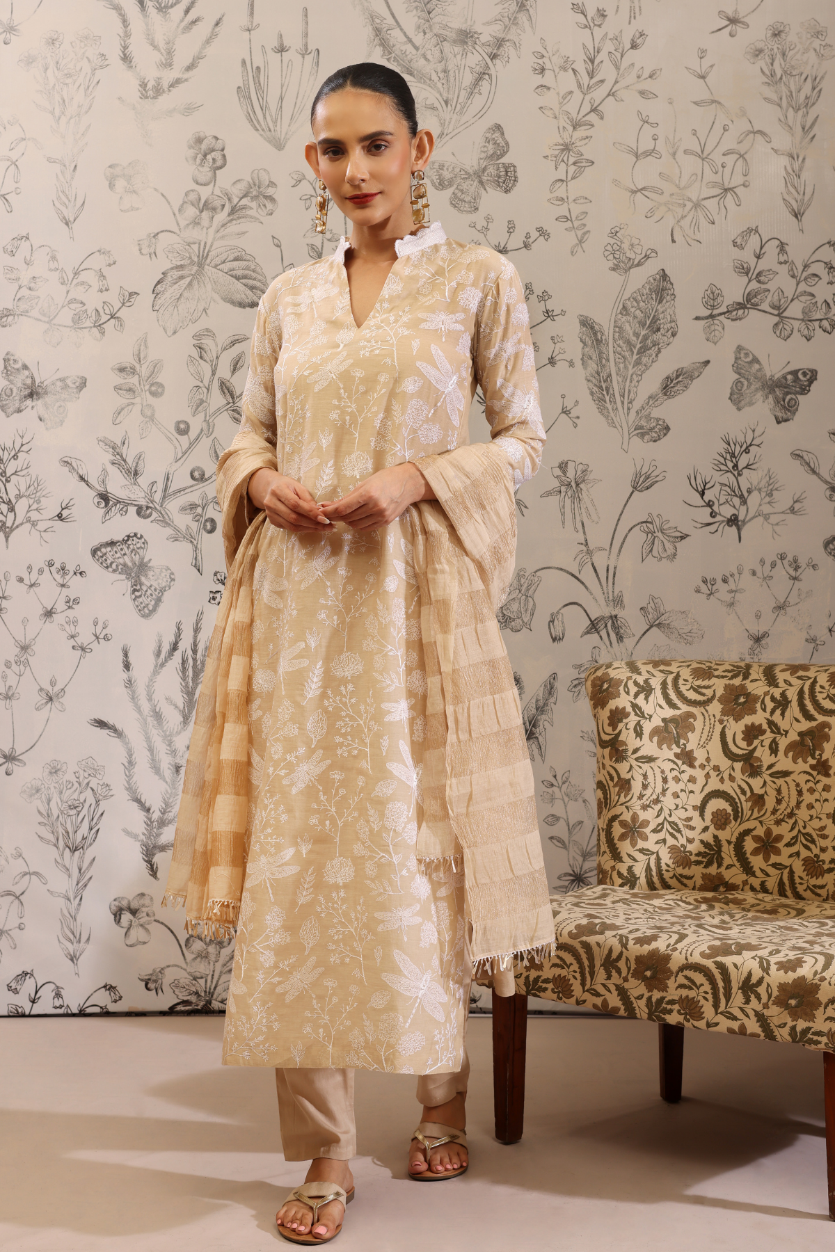Gulma - Kurta Set- Beige