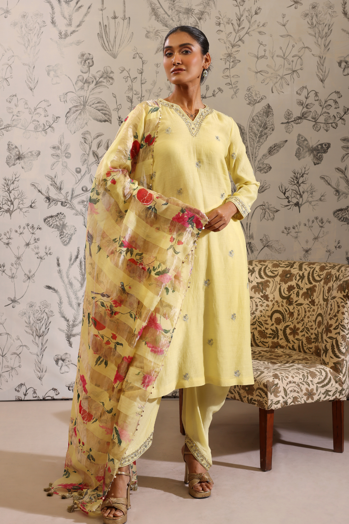 Anaar - Kurta Set- Yellow