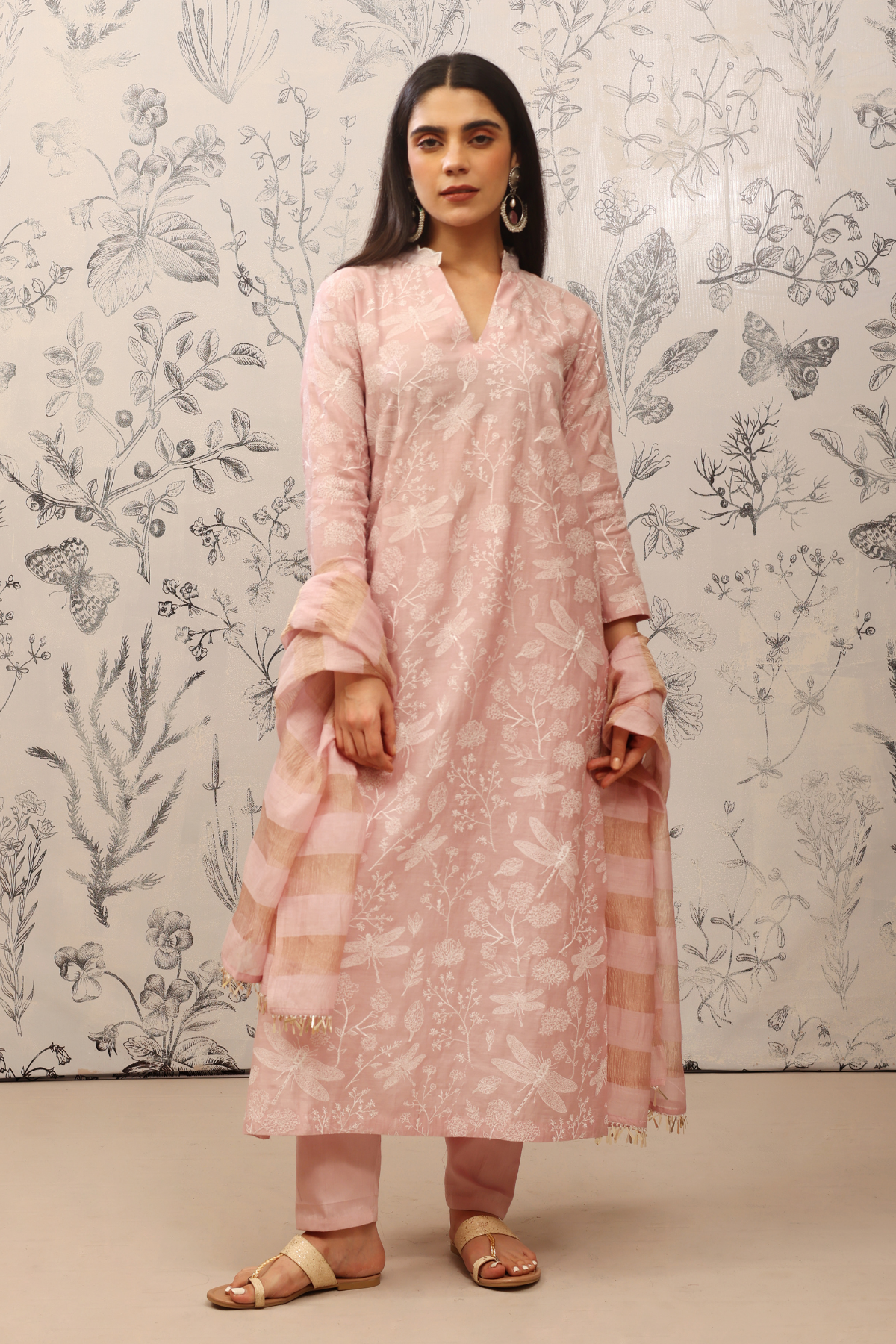 Gulma - Kurta Set- Pink