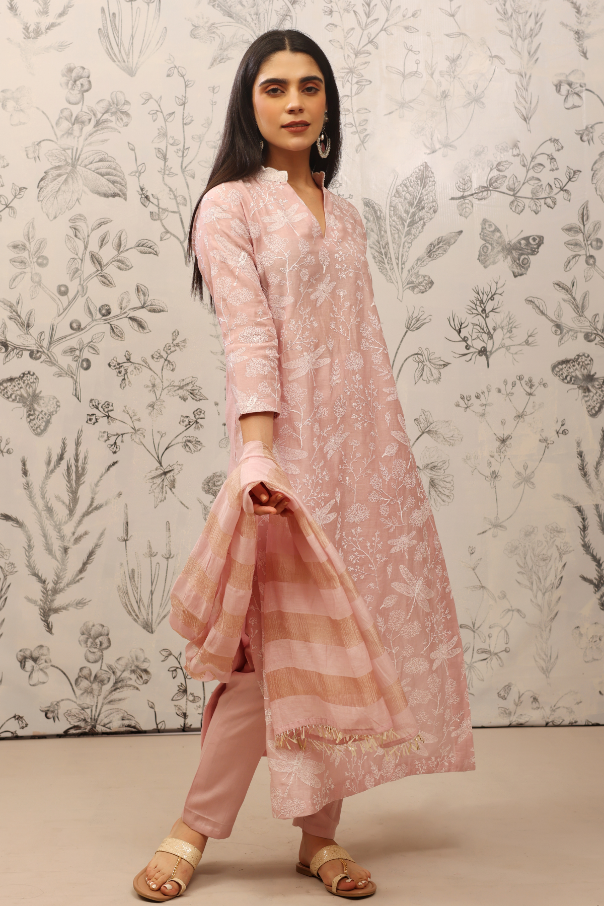 Gulma - Kurta Set- Pink